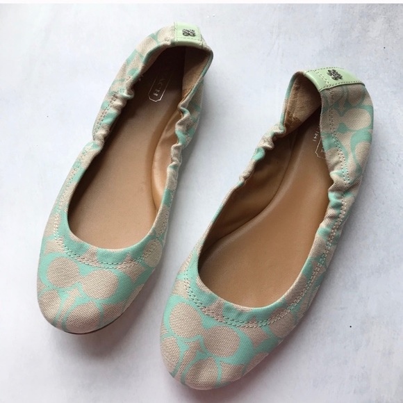 Coach Shoes Coach Aly Flat Brocade Signature Logo Shoe